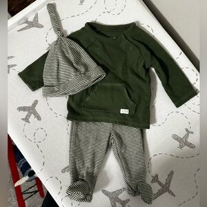 Newborn olive green coming home outfit
